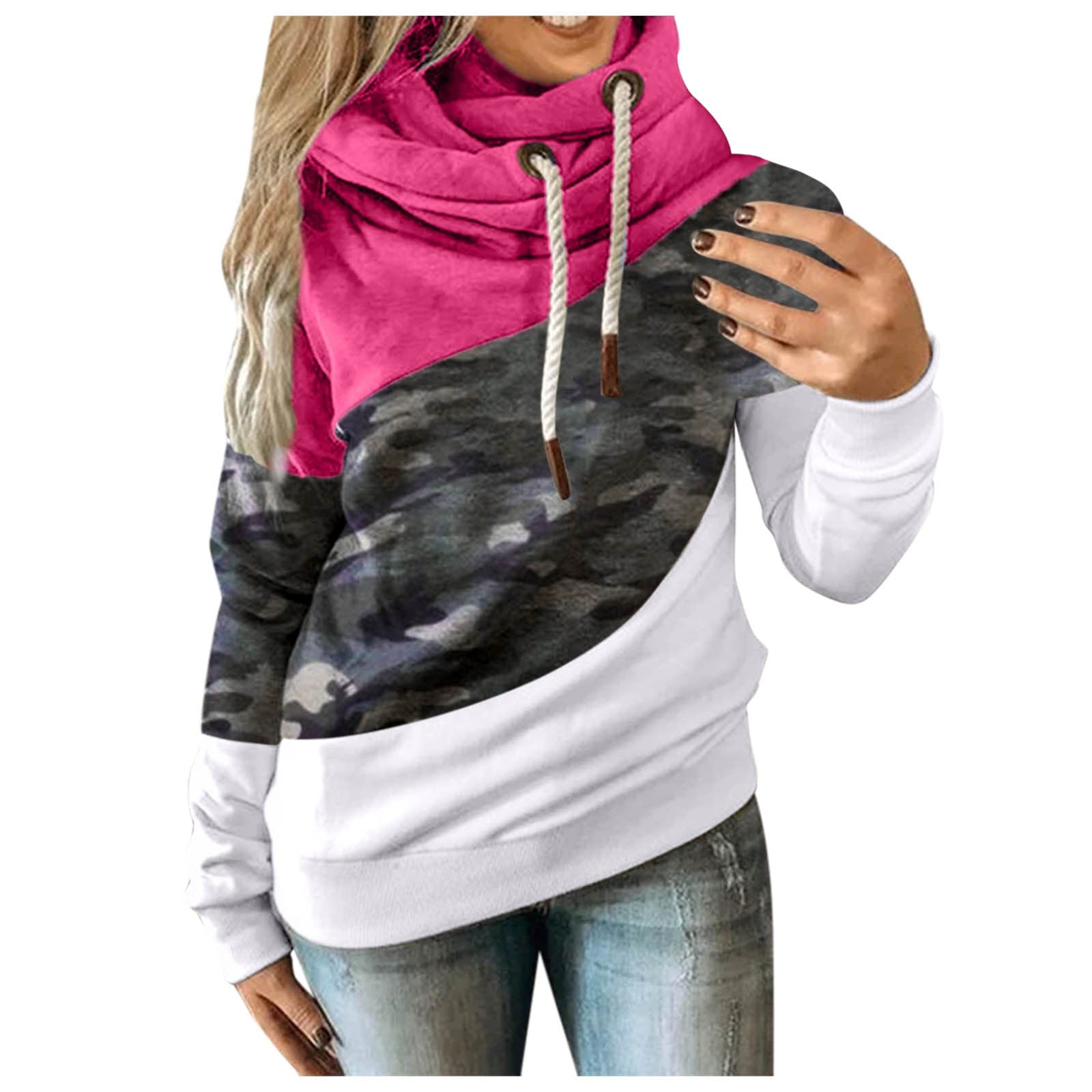 Damen Hoodie Camouflage Sweatshirt