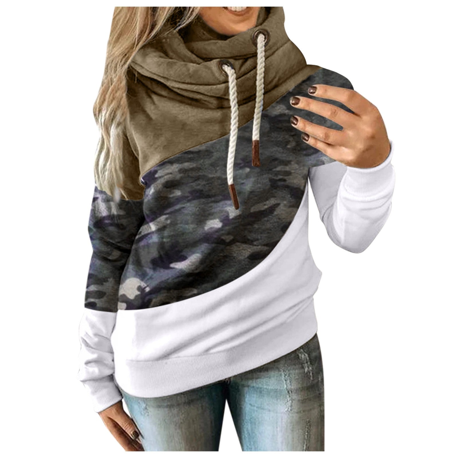 Damen Hoodie Camouflage Sweatshirt